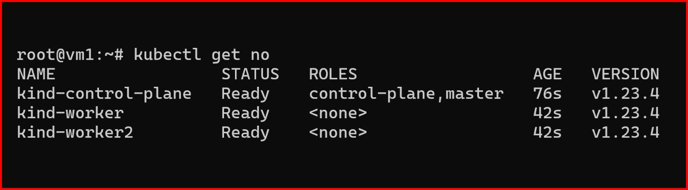 Picture showing the list of control-plane and worker nodes created